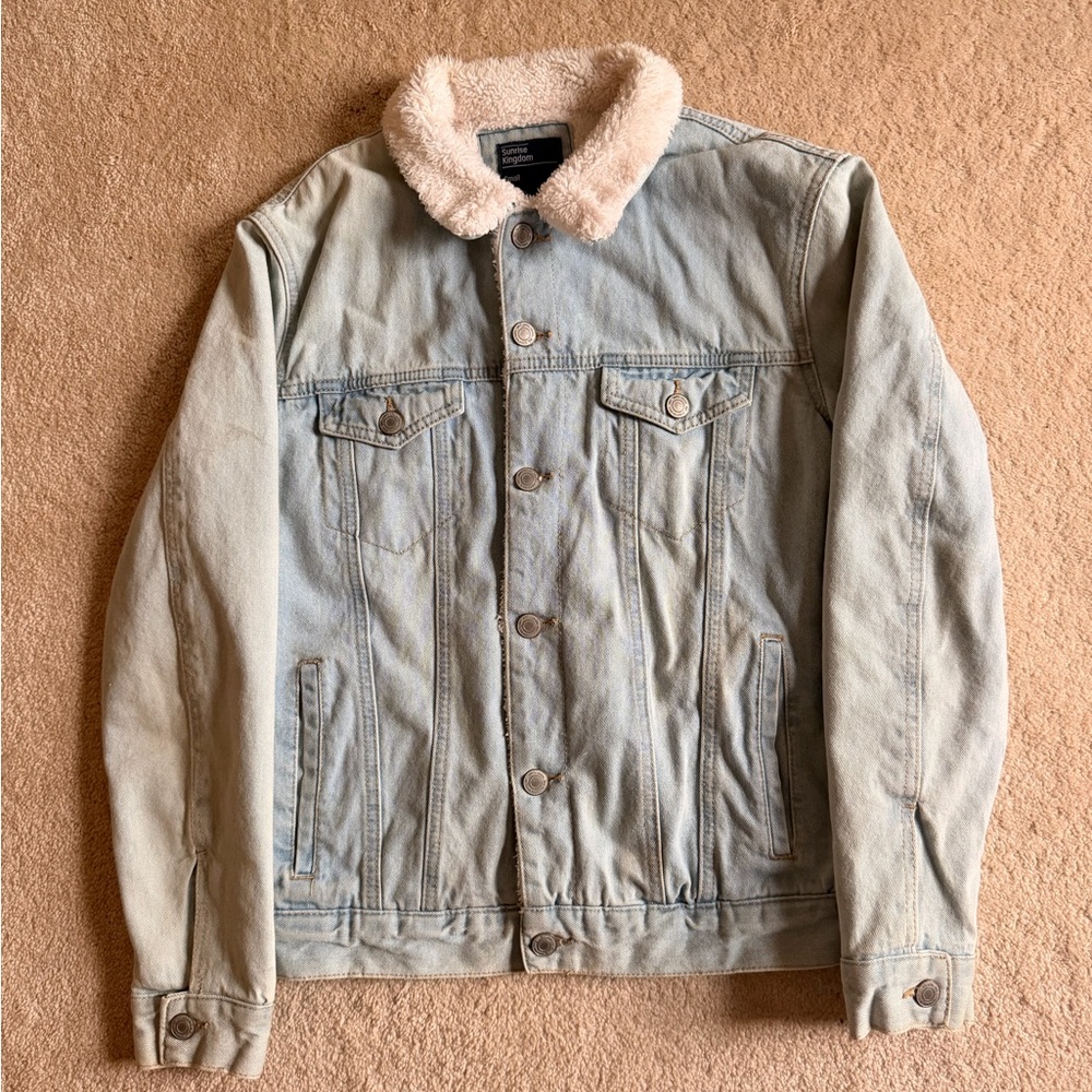Sunrise kingdom Light Blue Sherpa Denim Jacket